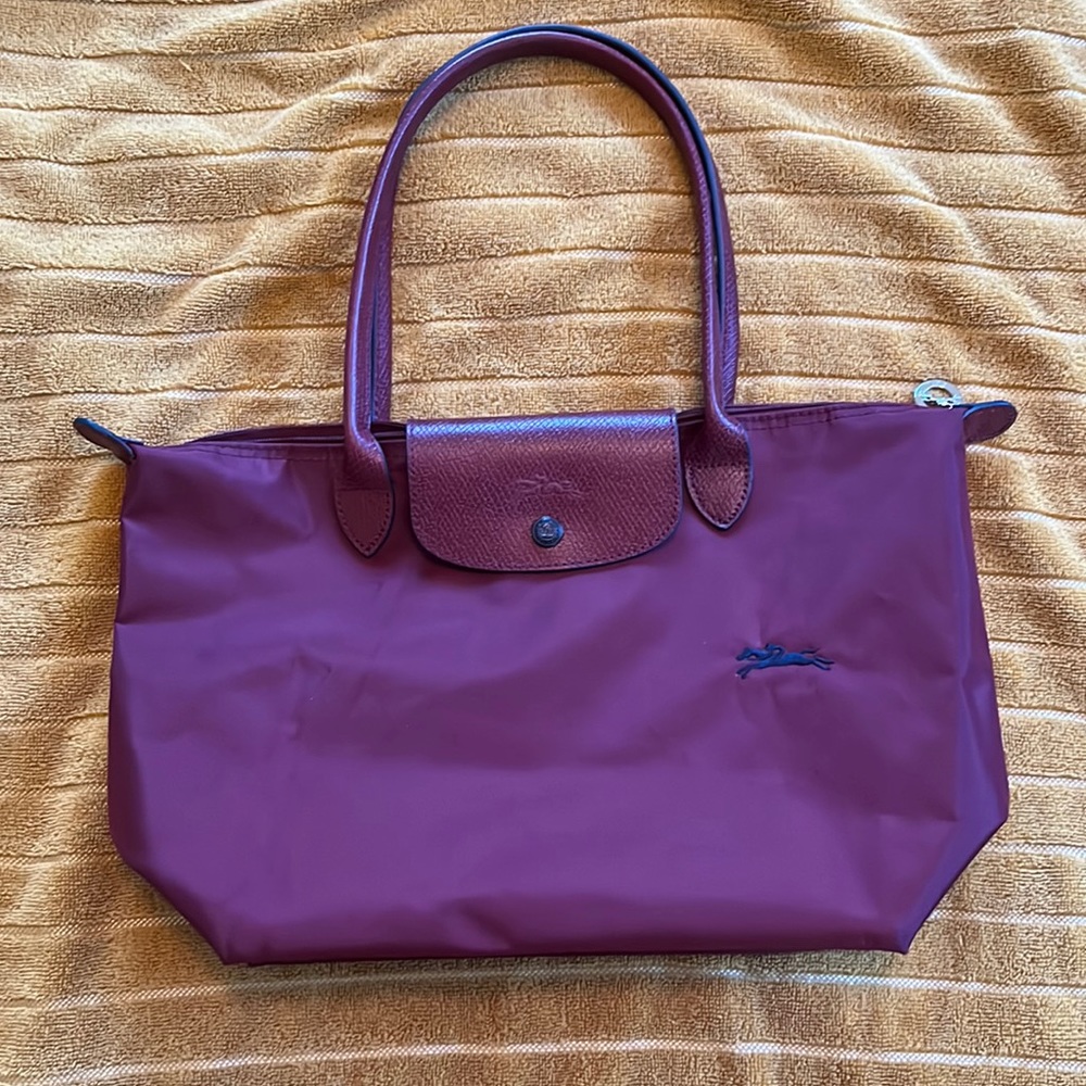 Burgundy Longchamp Le Pliage Tote